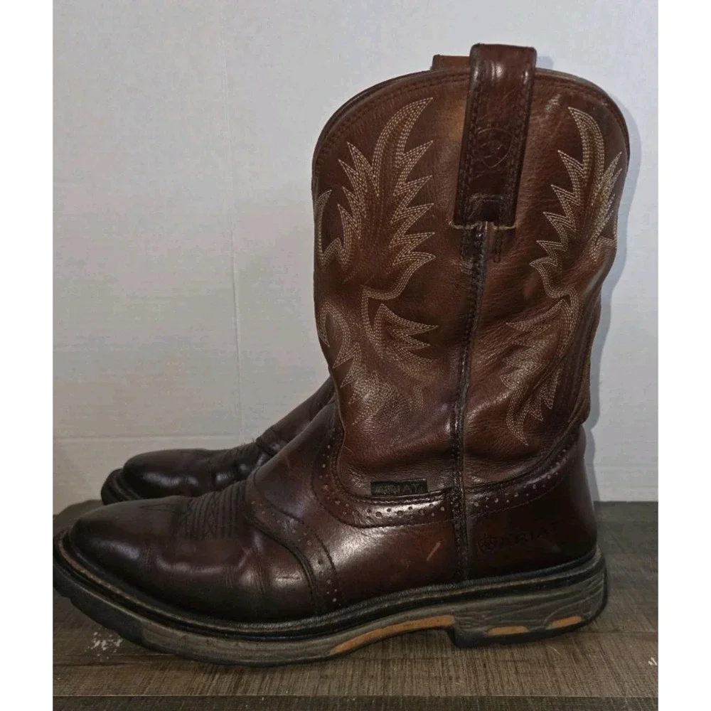 Ariat Men's WorkHog Pull-On Soft Toe Work Boots 11.5EE (SN: 10001187 16915)